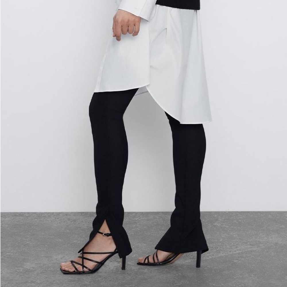 Zara black split leg ottoman leggings